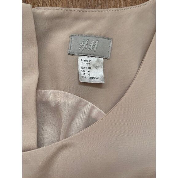 H&M light pink and black color block pleated dress Sz 4 - Picture 6 of 9